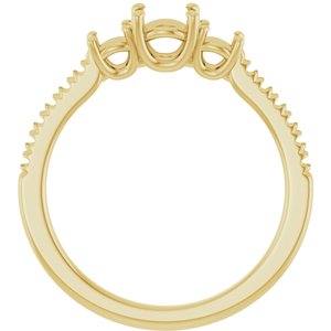 14K Yellow Gold 5.2 mm Round Engagement Ring Mounting