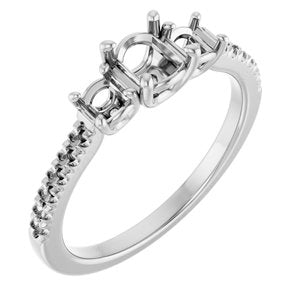 14K White Gold 5.2 mm Round Engagement Ring Mounting