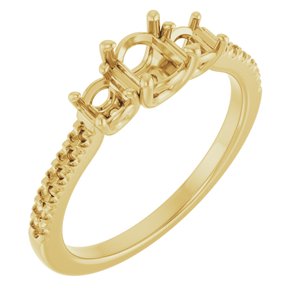 14K Yellow Gold 5.2 mm Round Engagement Ring Mounting