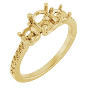 14K Yellow Gold 6.5 mm Round Engagement Ring Mounting