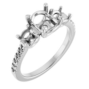 14K White Gold 7.4 mm Round Engagement Ring Mounting