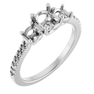 14K White Gold 5.8 mm Round Engagement Ring Mounting