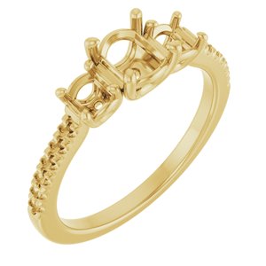 14K Yellow Gold 5.8 mm Round Engagement Ring Mounting
