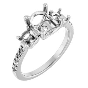 14K White Gold 8.2 mm Round Engagement Ring Mounting