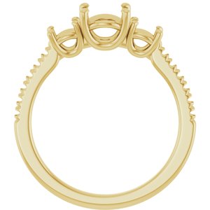 14K Yellow Gold 6.5 mm Round Engagement Ring Mounting