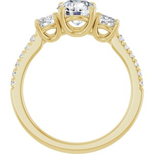 14K Yellow Gold 6.5 mm Round 3/4 CTW Lab-Grown Diamond Semi-Set Engagement Ring