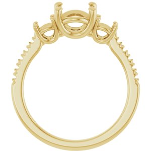 14K Yellow Gold 9x7 mm Oval Engagement Ring Mounting