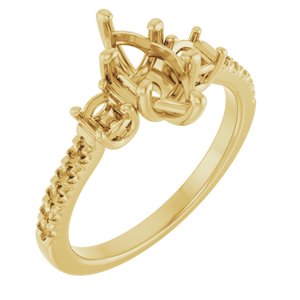 14K Yellow Gold 10x5 mm Marquise Engagement Ring Mounting