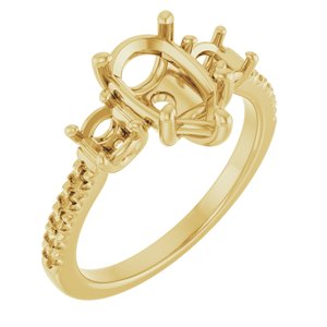 14K Yellow Gold 10x7 mm Pear Engagement Ring Mounting