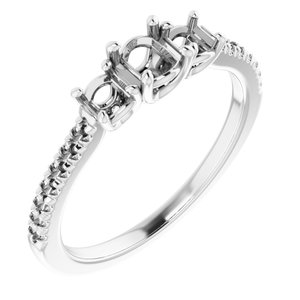 14K White Gold 4.4 mm Round Engagement Ring Mounting