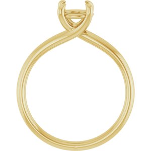 14K Yellow Gold 6.5 mm Round Engagement Ring Mounting