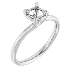 14K White Gold 5.8 mm Round Engagement Ring Mounting