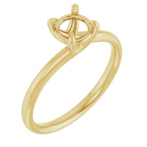 14K Yellow Gold 5.8 mm Round Engagement Ring Mounting