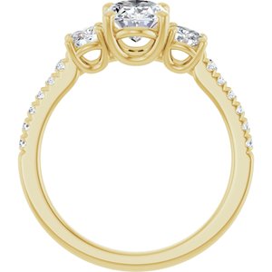 14K Yellow Gold 8x6 mm Oval 1/2 CTW Natural Diamond Semi-Set Engagement Ring
