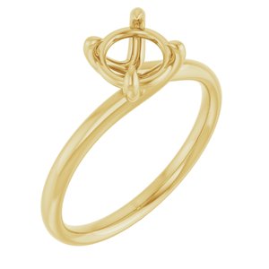 14K Yellow Gold 6.5 mm Round Engagement Ring Mounting