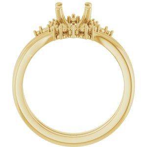 14K Yellow Gold 6.5 mm Round 1/6 CTW Natural Diamond Semi-Set Engagement Ring