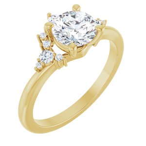 14K Yellow Gold 6.5 mm Round 1/6 CTW Lab-Grown Diamond Semi-Set Halo-Style Engagement Ring