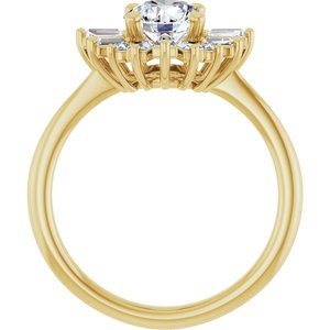 14K Yellow Gold 6.5 mm Round 1/2 CTW Natural Diamond Semi-Set Engagement Ring