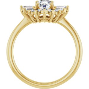 14K Yellow Gold 5.2 mm Round 1/2 CTW Natural Diamond Semi-Set Engagement Ring