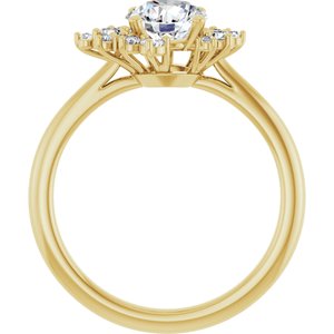14K Yellow Gold 6.5 mm Round 1/5 CTW Natural Diamond Semi-Set Engagement Ring