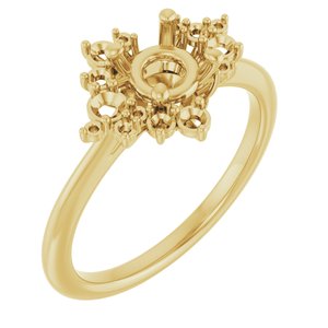 14K Yellow Gold 5.8 mm Round Engagement Ring Mounting