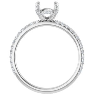 Platinum 6.5 mm Round 1/3 CTW Lab Grown Diamond Semi Set Engagement Ring