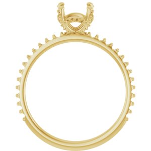 14K Yellow Gold 6.5 mm Round Engagement Ring Mounting