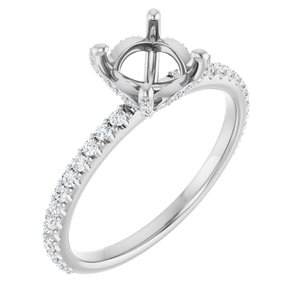 Platinum 6.5 mm Round 1/3 CTW Lab Grown Diamond Semi Set Engagement Ring