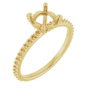 14K Yellow Gold 6.5 mm Round Engagement Ring Mounting