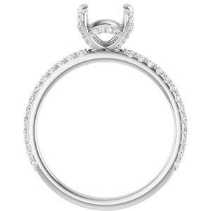 Platinum 7.4 mm Round 1/3 CTW Lab-Grown Diamond Semi-Set Engagement Ring