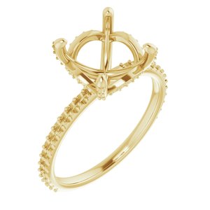 14K Yellow Gold 9.4 mm Round Engagement Ring Mounting   