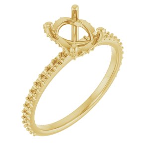 14K Yellow Gold 8x6 mm Oval Engagement Ring Mounting  