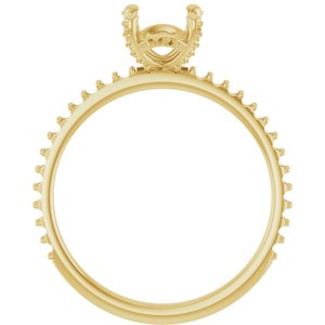14K Yellow Gold 8x6 mm Oval Engagement Ring Mounting  
