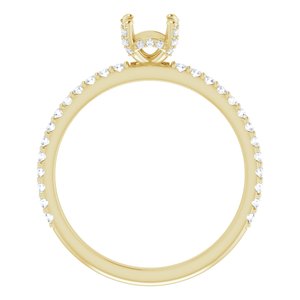 14K Yellow Gold 5.2 mm Round 1/4 CTW Natural Diamond Semi-Set Engagement Ring   