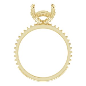14K Yellow Gold 9.4 mm Round Engagement Ring Mounting   