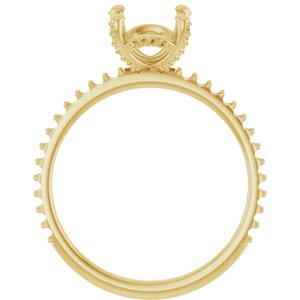 18K Yellow Gold 9x7 mm Oval Engagement Ring Mounting   