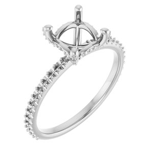 14K White Gold 5.5x5.5 mm Square Engagement Ring Mounting