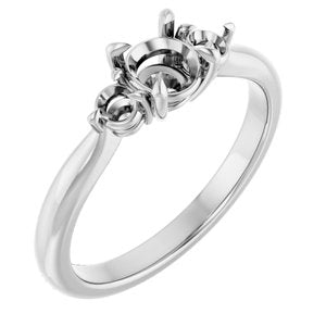 10K White Gold 5.2 mm Round Engagement Ring Mounting