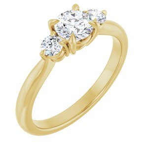 14K Yellow Gold 5.2 mm Round 1/5 CTW Natural Diamond Semi-Set Engagement Ring
