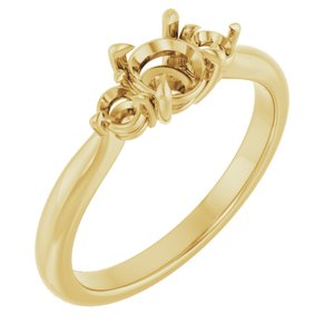 14K Yellow Gold 5.2 mm Round Engagement Ring Mounting