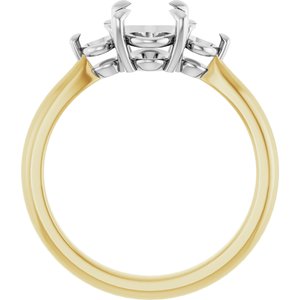 14K Yellow/White Gold 8x6 mm Oval Engagement Ring Mounting