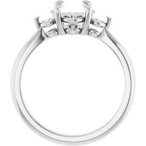 Platinum 8x6 mm Oval Engagement Ring Mounting