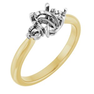 14K Yellow/White Gold 7x5 mm Oval Engagement Ring Mounting