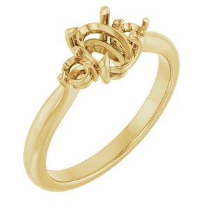 14K Yellow Gold 7x5 mm Oval Engagement Ring Mounting