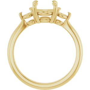 14K Yellow Gold 7.4 mm Round Engagement Ring Mounting