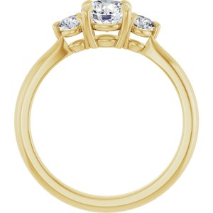 14K Yellow Gold 5.8 mm Round 1/5 CTW Natural Diamond Semi-Set Engagement Ring