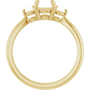 14K Yellow Gold 5.8 mm Round Engagement Ring Mounting