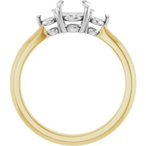 14K Yellow/White Gold 5.8 mm Round Engagement Ring Mounting