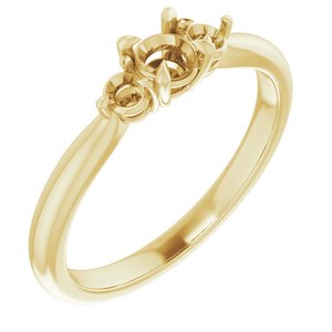 14K Yellow Gold 4.1 mm Round Engagement Ring Mounting