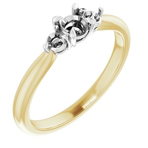 14K Yellow/White Gold 4.1 mm Round Engagement Ring Mounting